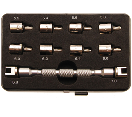 Klíče pro napínání výpletu kol motorek, 5,2-7,0 mm, 10 dílů