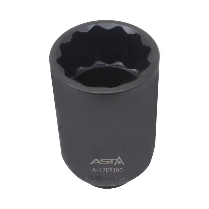 Nástrčná hlavice 1/2" úderová, 46 mm, dvanáctihran, délka 100 mm - ASTA 