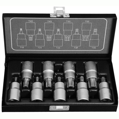 Sada hlavic 1/2" TRX 9dílů (15-55 s otvorem)