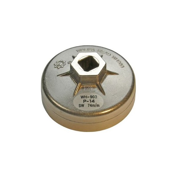 Hlavice na povol. olej. filtrů  74 - 14, VW, Škoda, Mercedes, Audi, Opel. BGS 1041