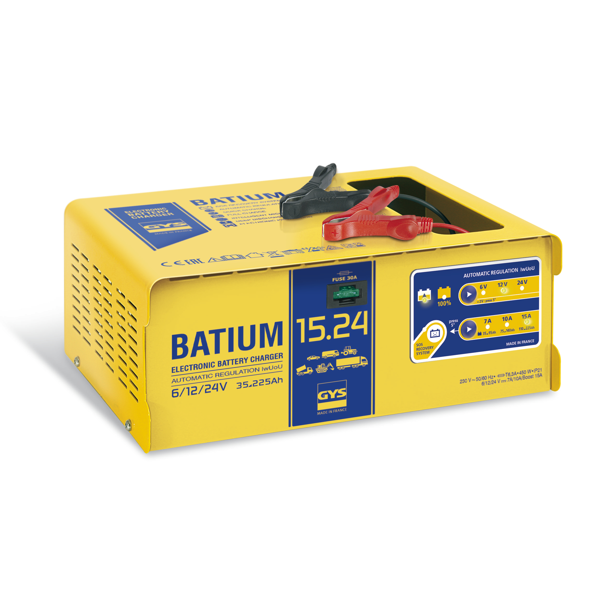 Automatická nabíječka autobaterií GYS BATIUM 15/24, pro 6/12/24V