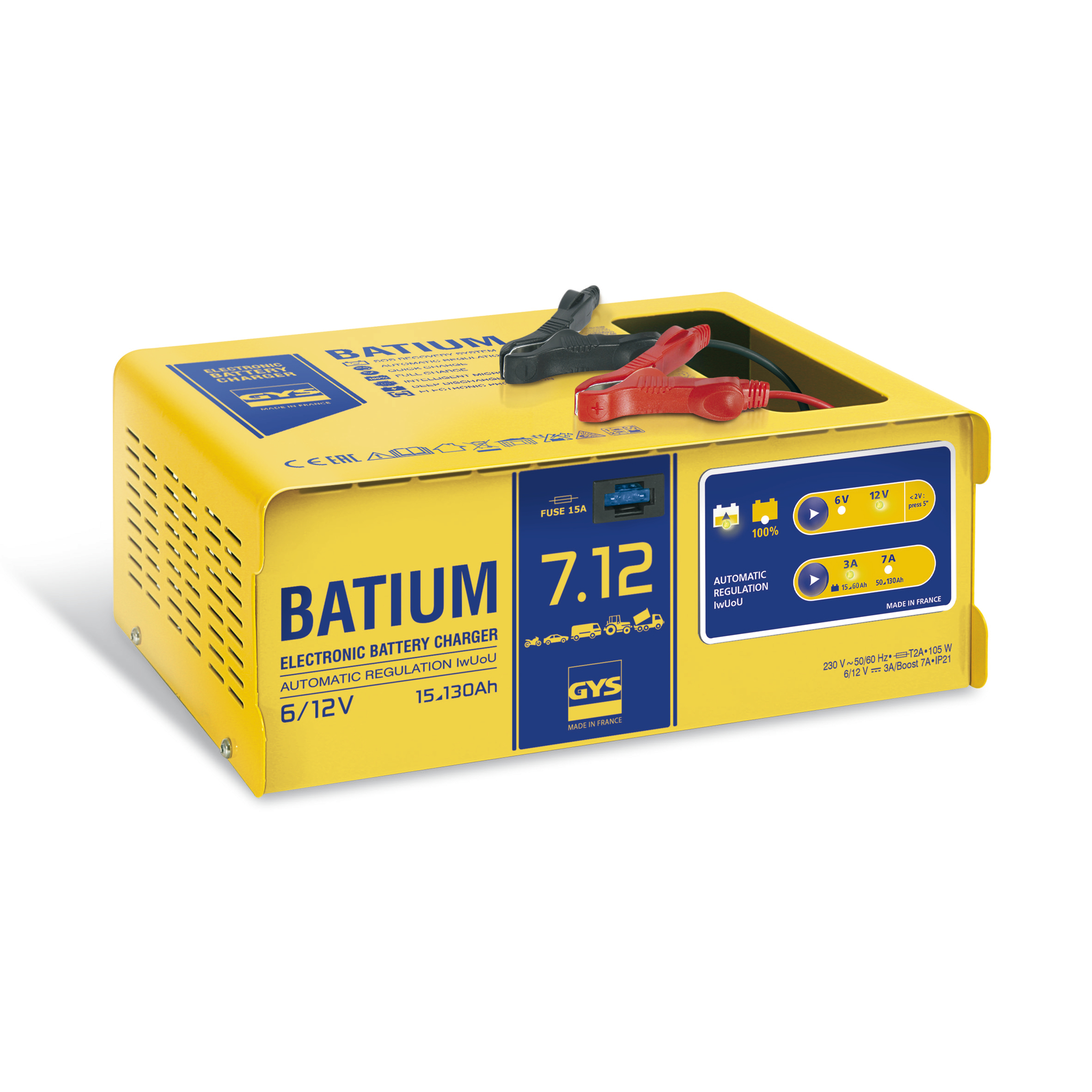 Automatická nabíječka autobaterií GYS BATIUM 7/12, pro 6/12V