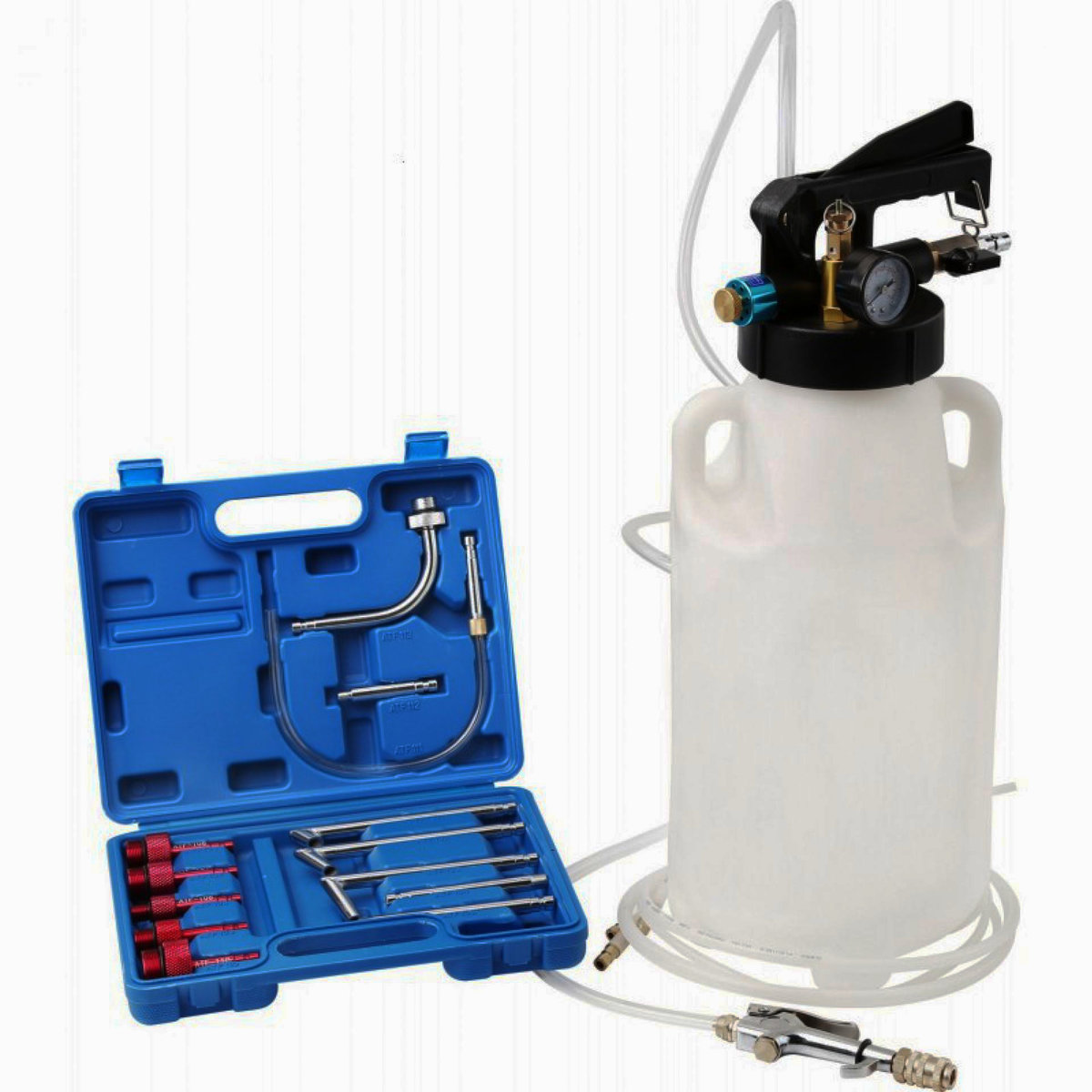 Pneumatická plnička oleje automatických převodovek, s adaptéry, 8 litrů