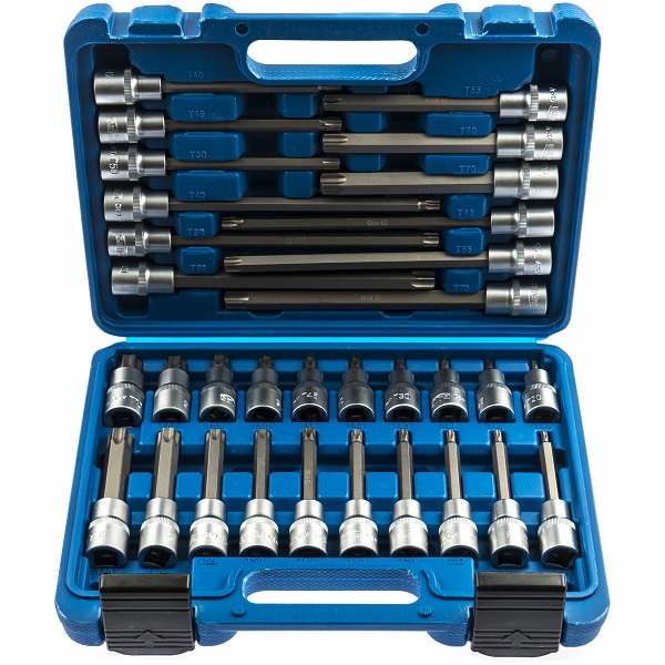 Hlavice TORX 1/2", standardní, prodloužené a extra dlouhé, T20-T70 