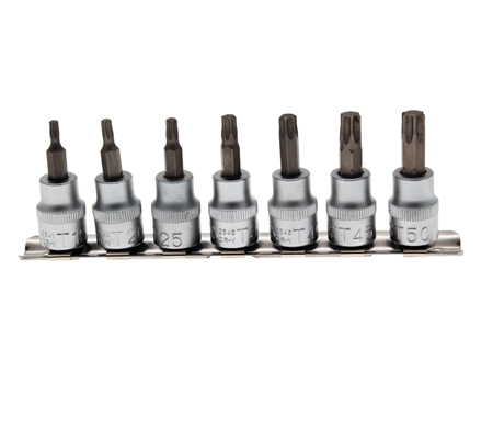 Hlavice zástrčné 3/8" Torx T15 - T50, 7 dílů