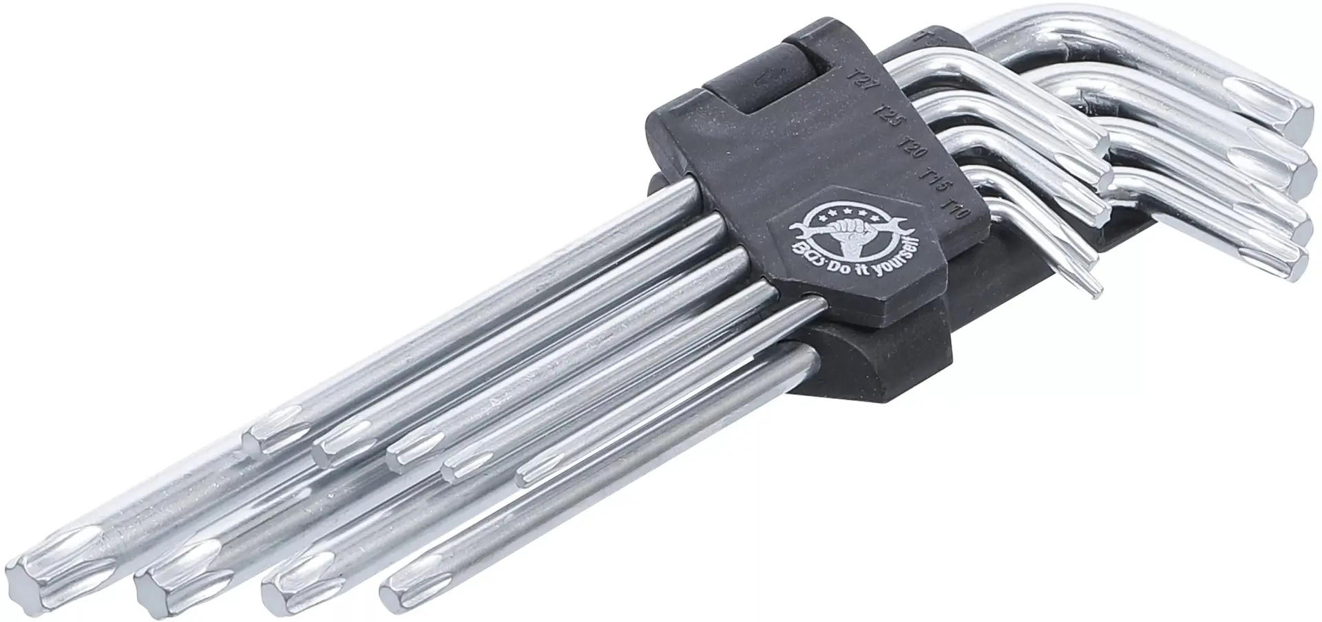 Zástrčné klíče Kraftmann TORX (T-profil) T10 ÷ T50, dlouhé. (Sada 9 ks). BGS 816 