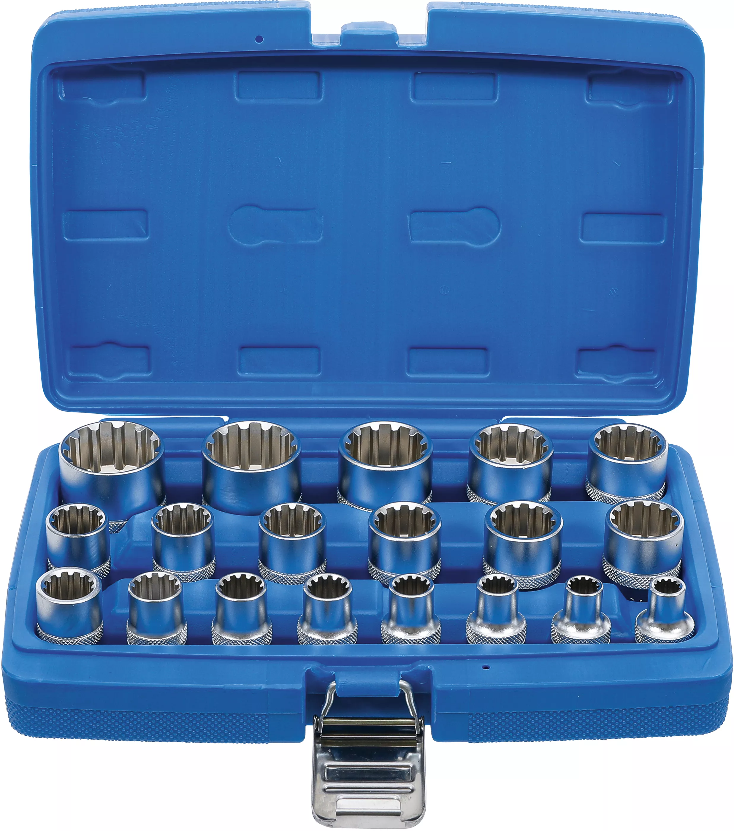 Nástrčné hlavice BGS 1/2" Gear Lock 8 ÷ 32 mm (Sada 19 dílů)
