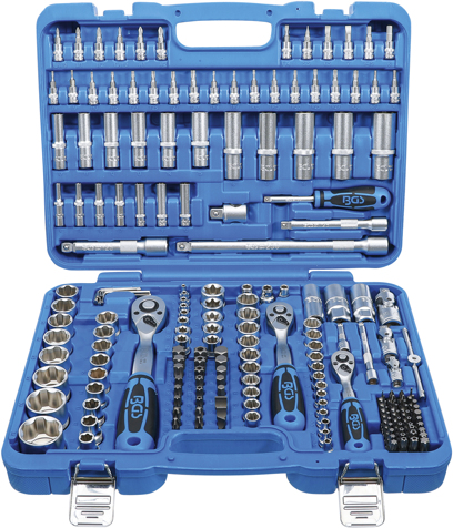 Gola sada 1/4"+3/8"+1/2",  4 ÷ 32 mm. Německý výrobce - 192 dílů v kufru BGS 2292