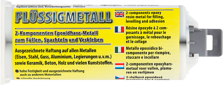 Dvoukomponentní lepicí tmel ("tekutý kov") - PETEC Flüssigmetall 50 ml