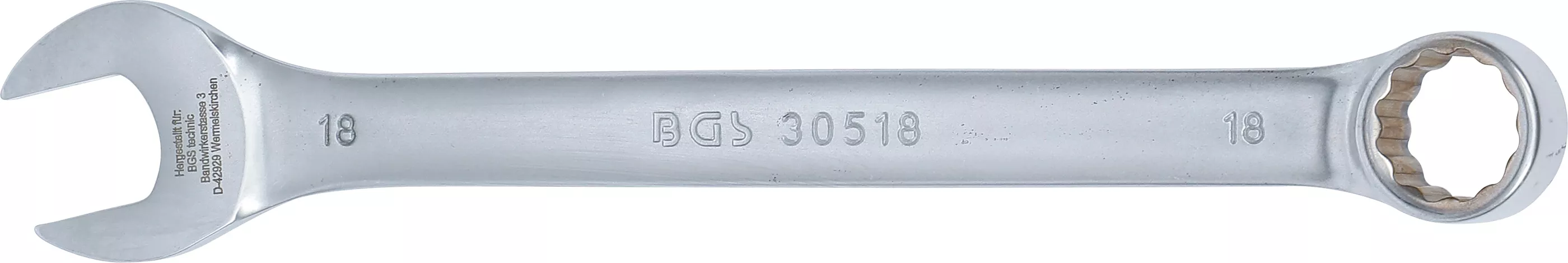 Očkoplochý klíč 18 mm BGS1030518, DIN 3113A, matný chrom