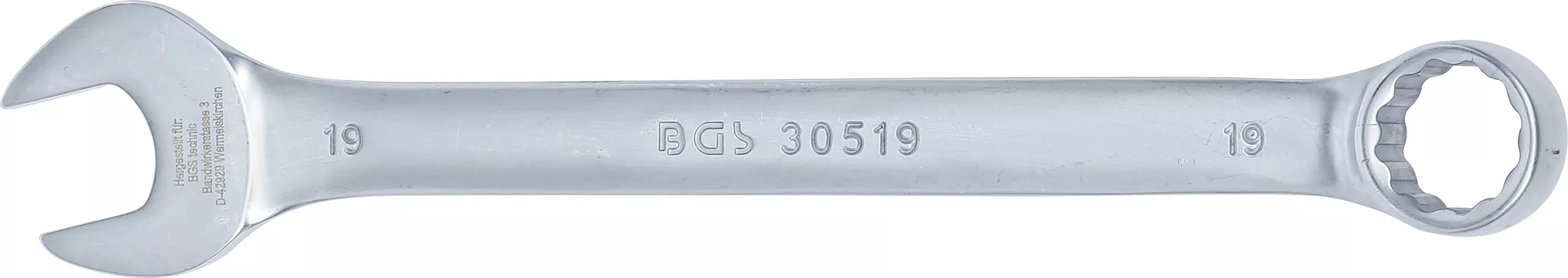 Očkoplochý klíč 19 mm BGS1030519, DIN 3113A, matný chrom