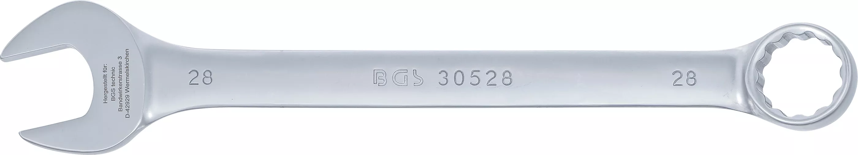 Očkoplochý klíč 28 mm BGS1030528, DIN 3113A, matný chrom