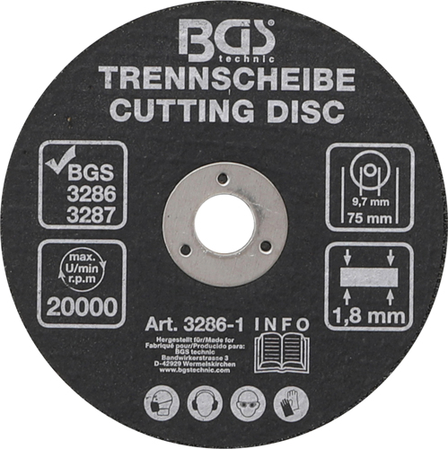 Řezný, rozbrušovací kotouč pr. 75 mm BGS103286-1 pro brusku BGS103286