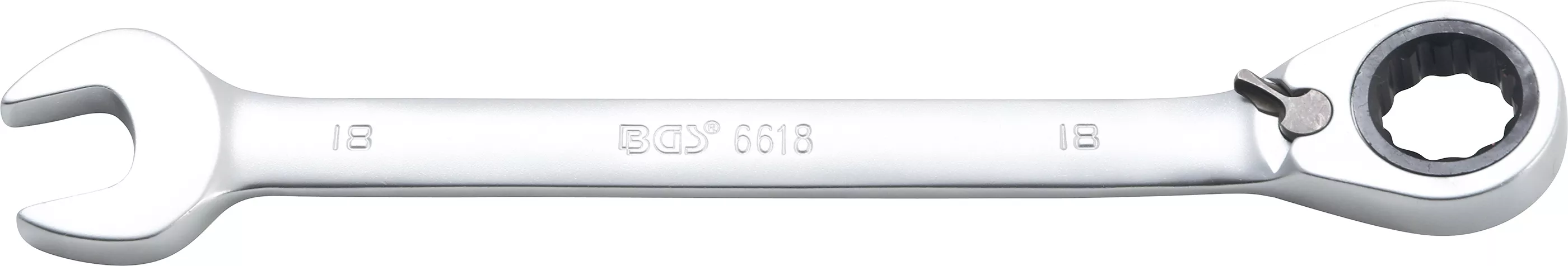 Očkoplochý ráčnový klíč 18 mm BGS106618, přepínatelný