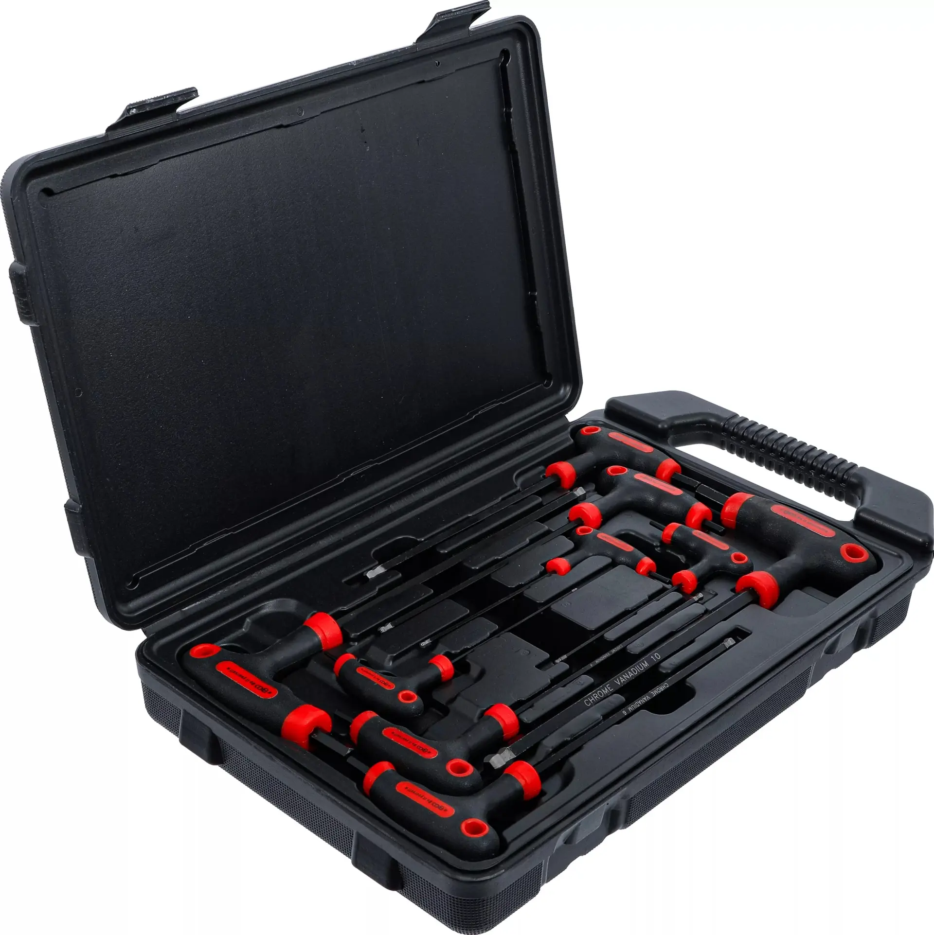 Zástrčné šestihranné klíče (inbus) Kraftmann 2 ÷ 10 mm s T-rukojetí BGS107882. Sada 9 dílů