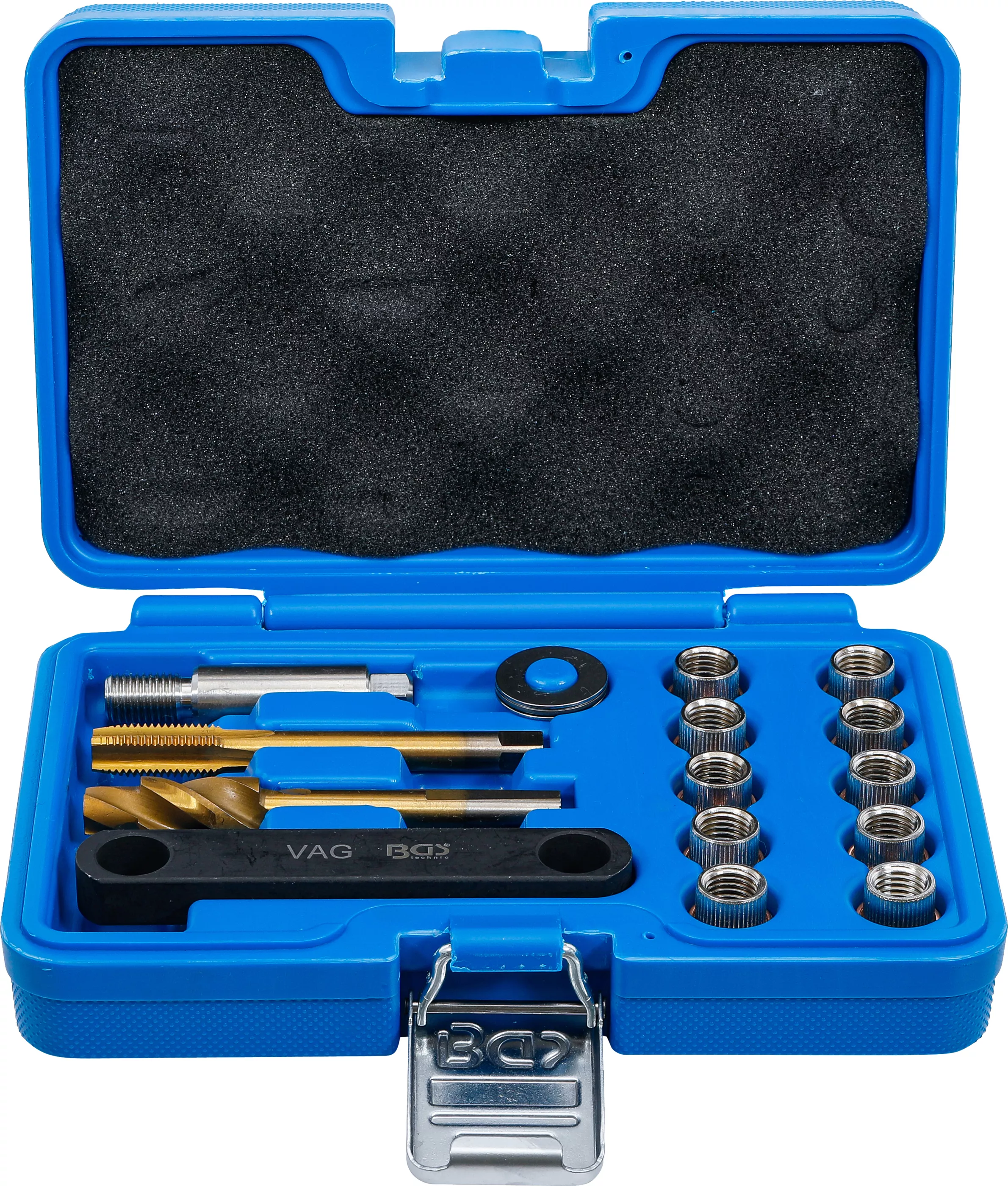 Sada na opravu závitů M12 x 1,5 mm BGS108408 Pro brzdové třmeny VAG (15 dílů)