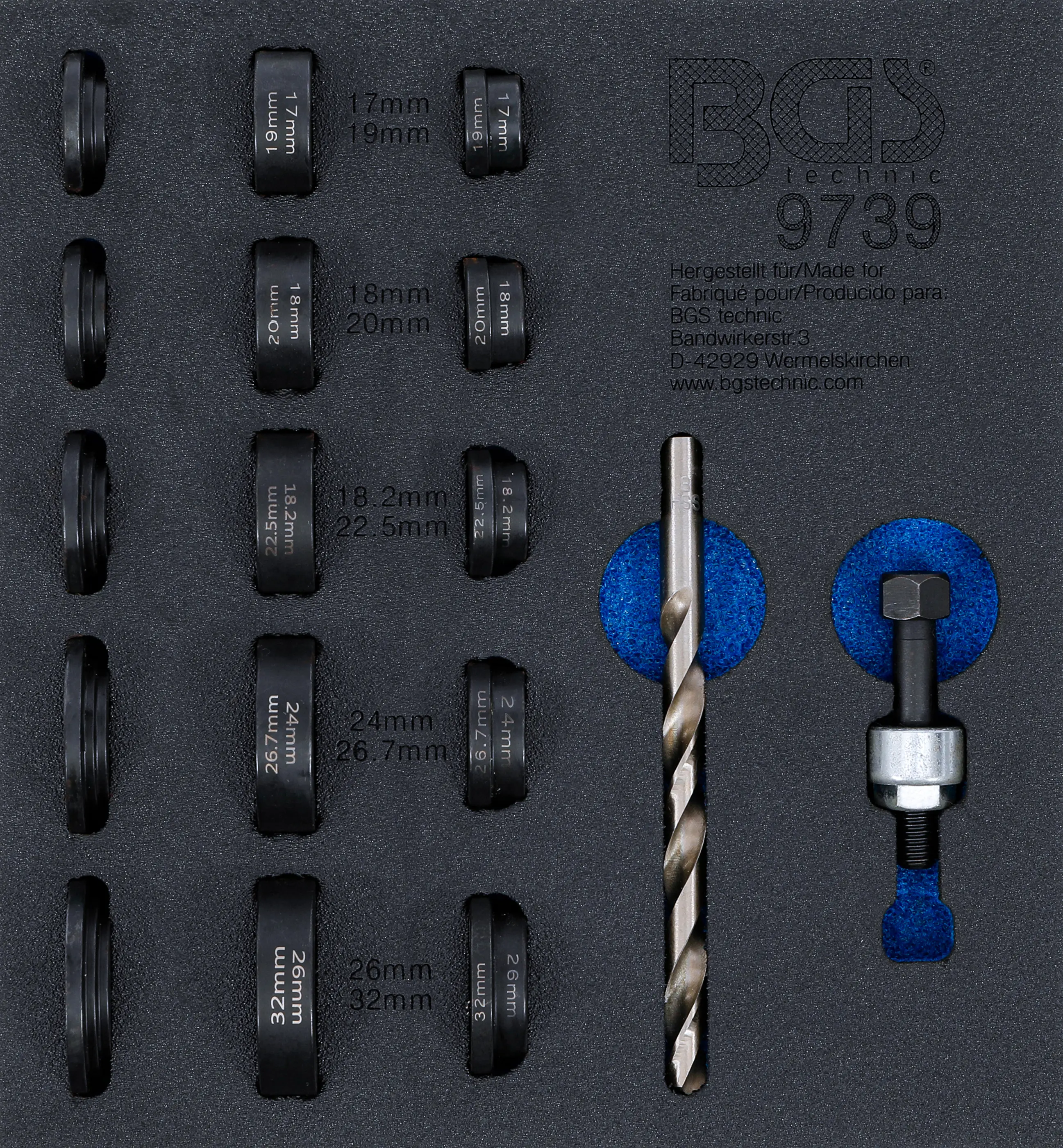  Děrovače pro parkovací senzory pr. 17 ÷ 32 mm, nářaďový modul 1/6 - BGS109739