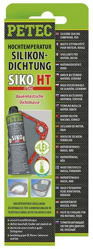 Silikonová těsnicí hmota, červená  PETEC 97880