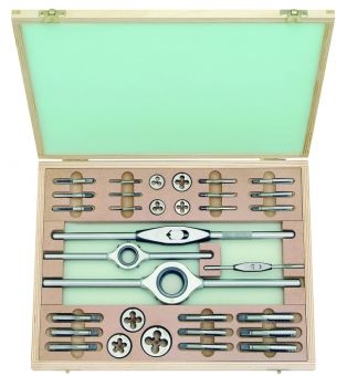 Závitníky a závitová očka Whitworth BSW 1/8" - W1/2", sada 20 dílů - Bučovice Tools 