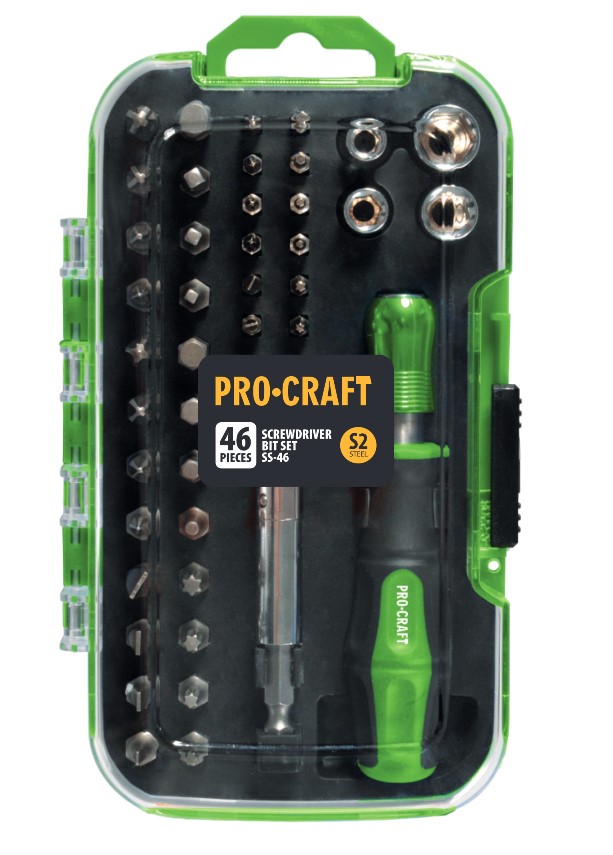 46dílná sada bitů Procraft SS-46, S2