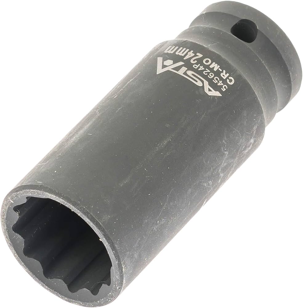 Hlavice nástrčná úderová 1/2" 24 mm, 12hranná, prodloužená 78 mm ASTA