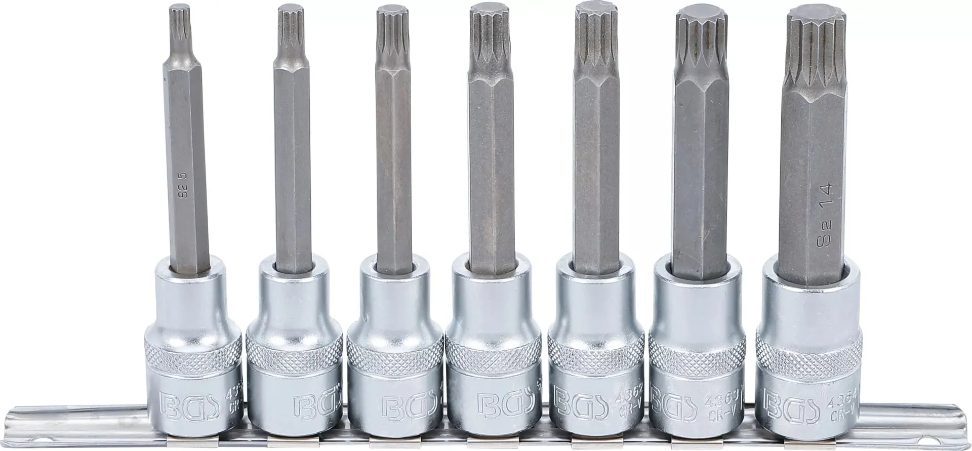 Zástrčné bitové hlavice 1/2" XZN M5 ÷ M14 BGS105175 (Sada 7 dílů) (BGS105175)