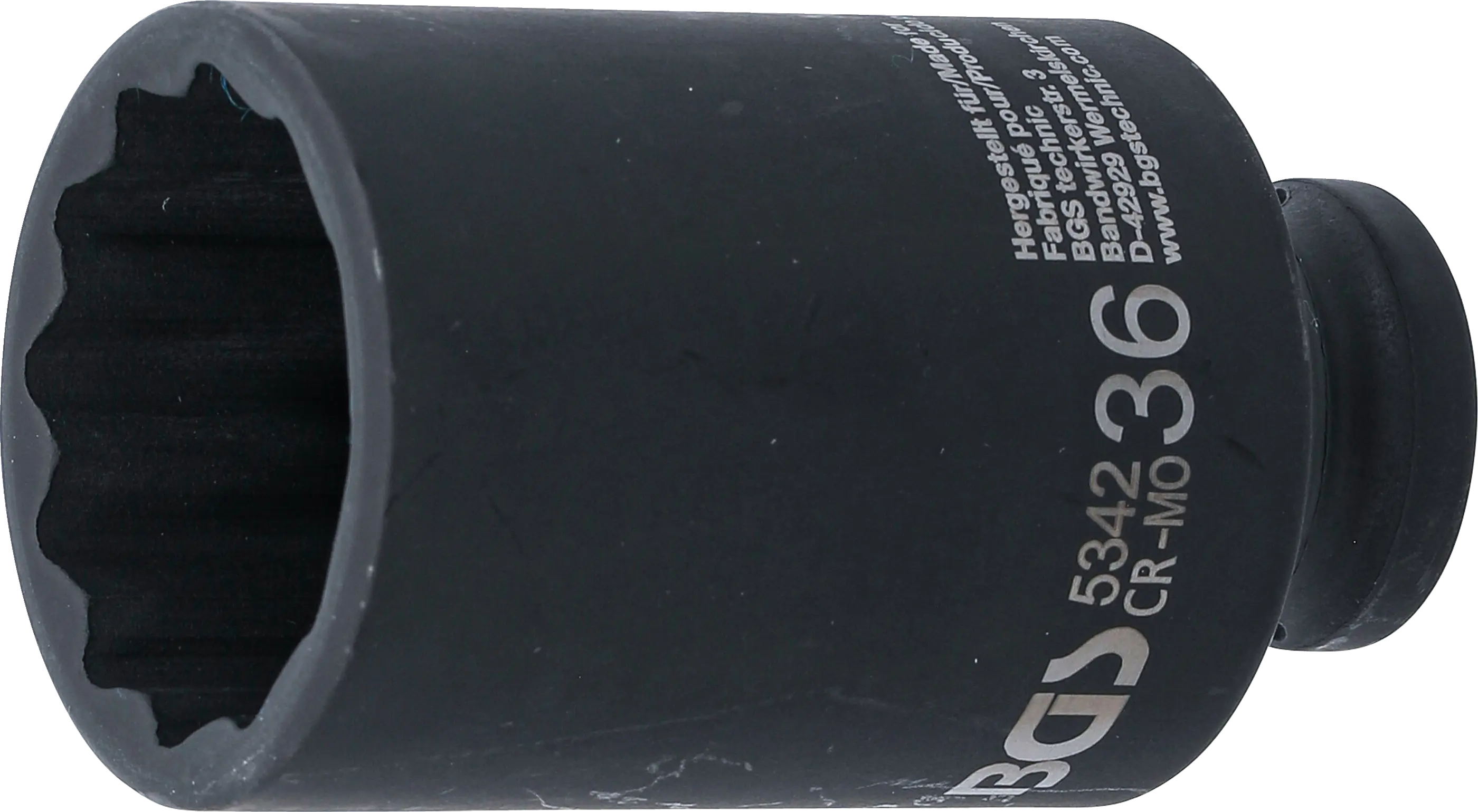 Nástrčná hlavice 1/2" 36 mm BGS105342, prodloužená, tvrzená, 12hranná (BGS105342)