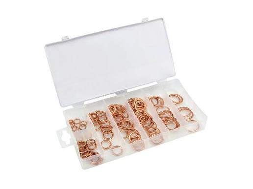 Těsnící kroužky měděné, 8,4-20,2 mm, sada 95 ks - GEKO 