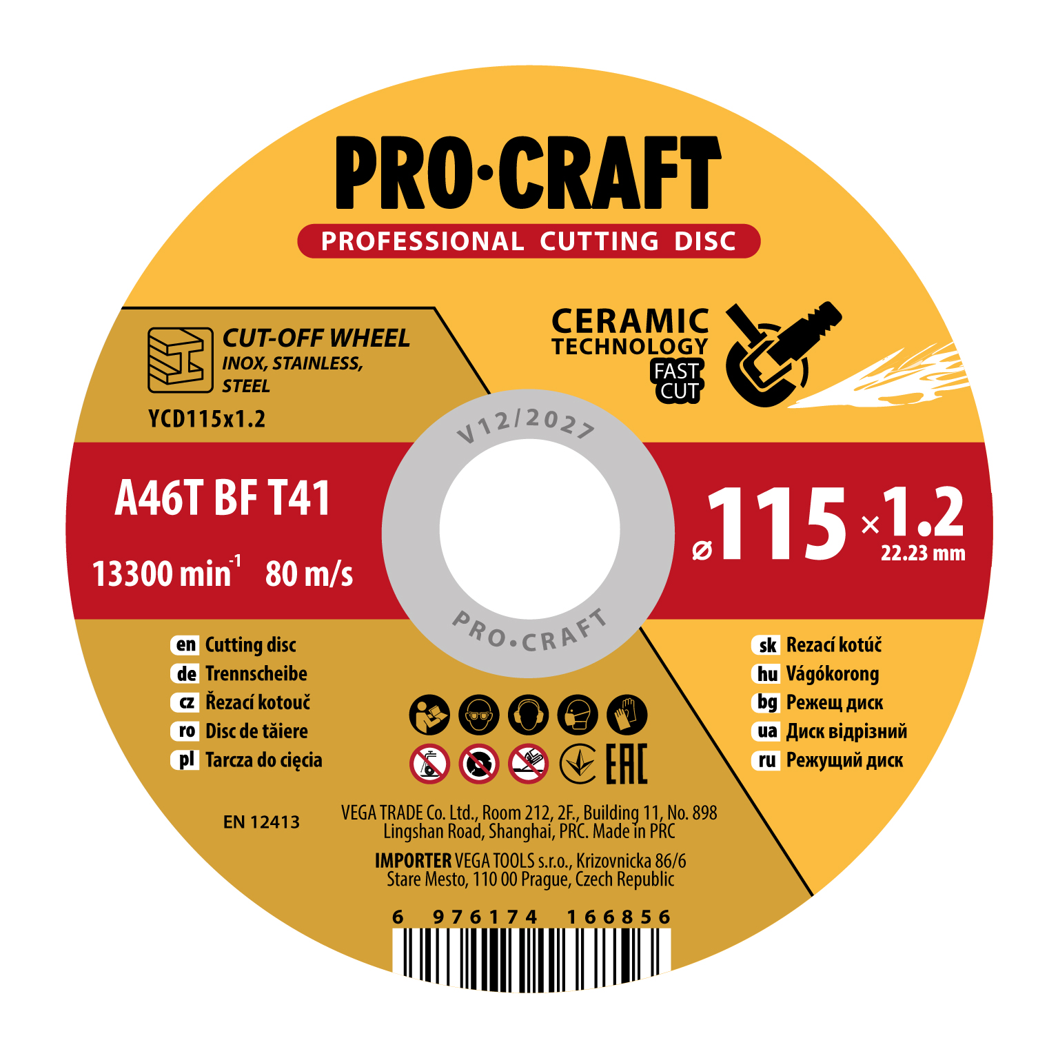 Keramický řezný kotouč Procraft YСD115x1.2