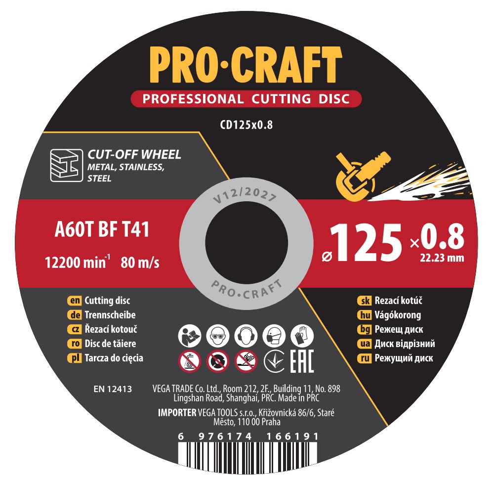 Řezný kotouč Procraft CD125x0.8