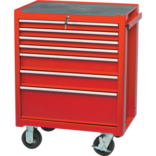 Profesionální pojízdný box, červený, 7 zásuvek - 690 x 460 x 890 mm